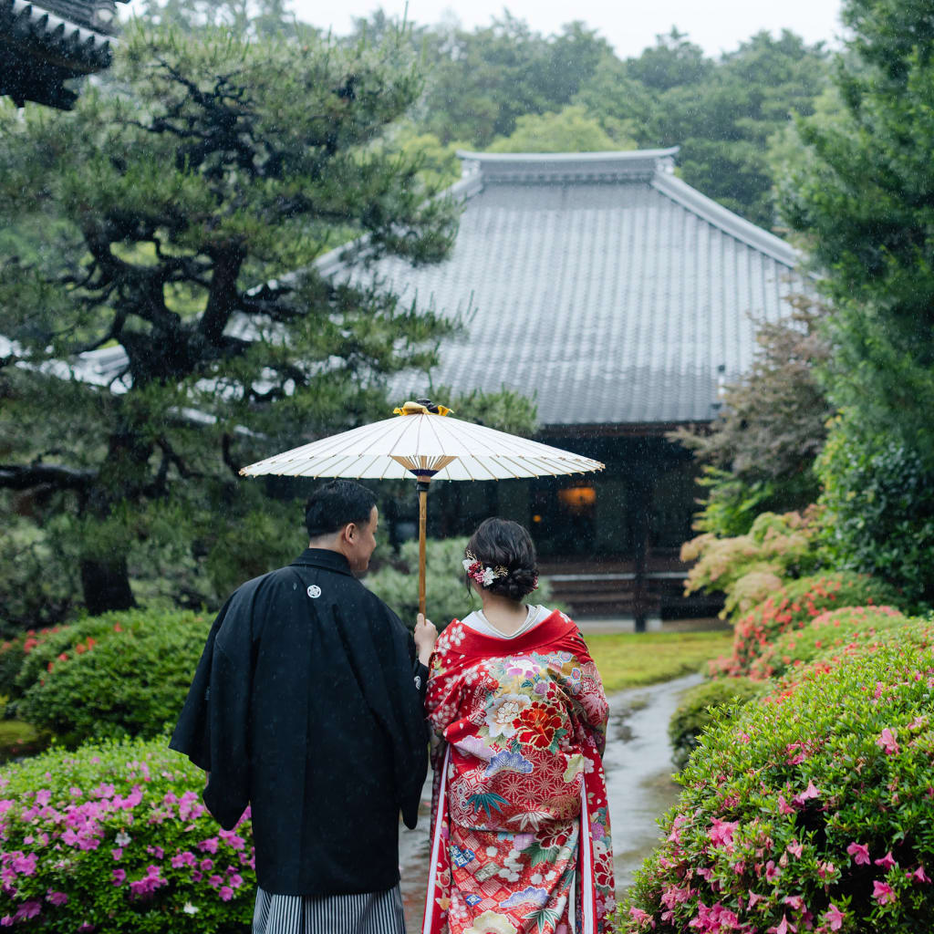 雨の日の京都で
