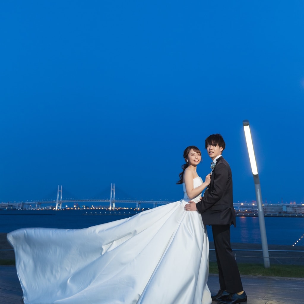 和装屋内庭園+大桟橋夜景撮影のご紹介！ | デコルテフォトグラフィー | 前撮り・フォトウェディング