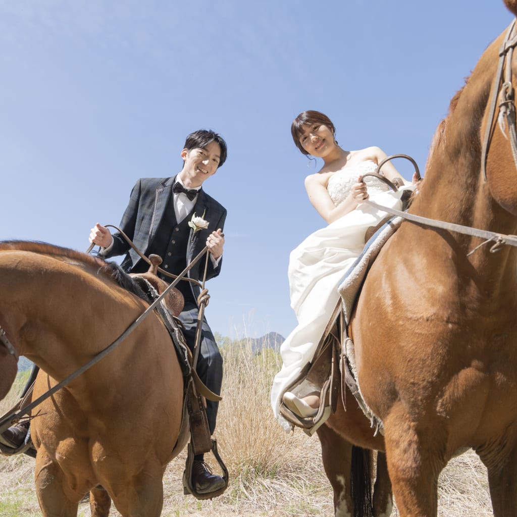 富士山麓での乗馬フォトプラン | デコルテフォトグラフィー | 前撮り・フォトウェディング