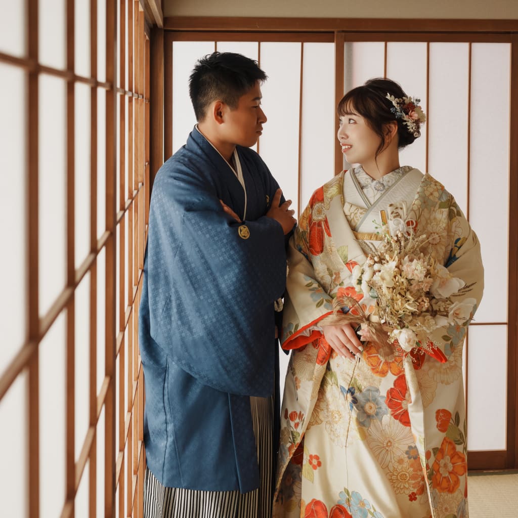 屋内庭園スタジオで | デコルテフォトグラフィー | 前撮り・フォトウェディング