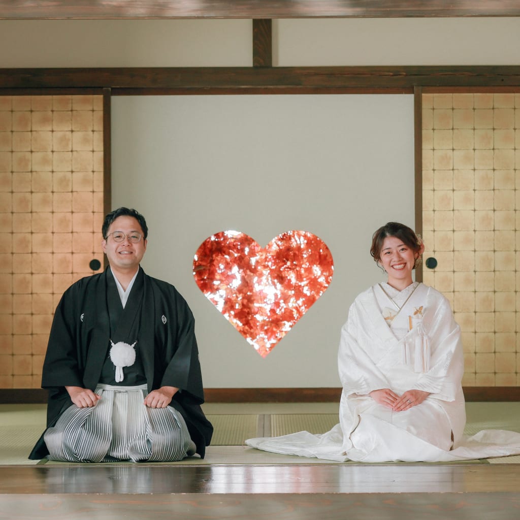 まるで本物の庭園で和装撮影 | デコルテフォトグラフィー | 前撮り・フォトウェディング