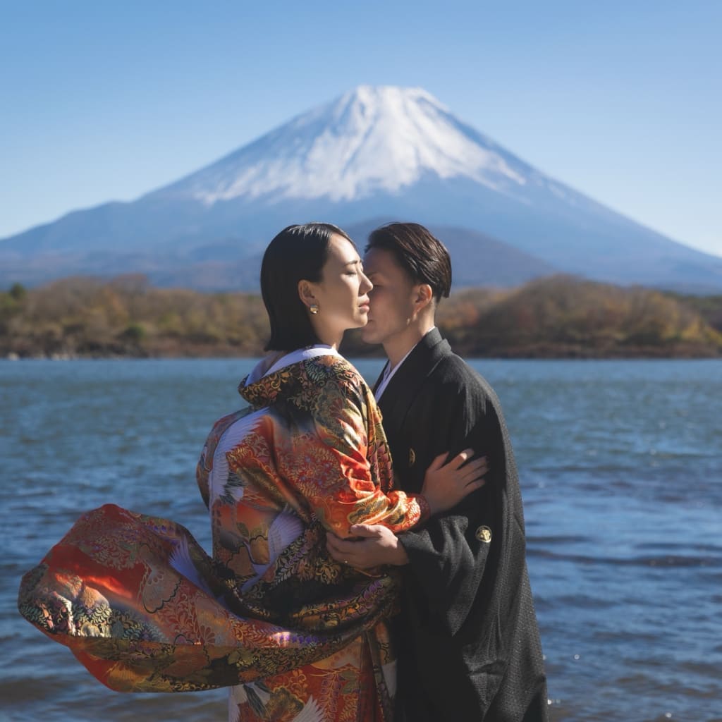 紅葉と富士山のロケーションフォト