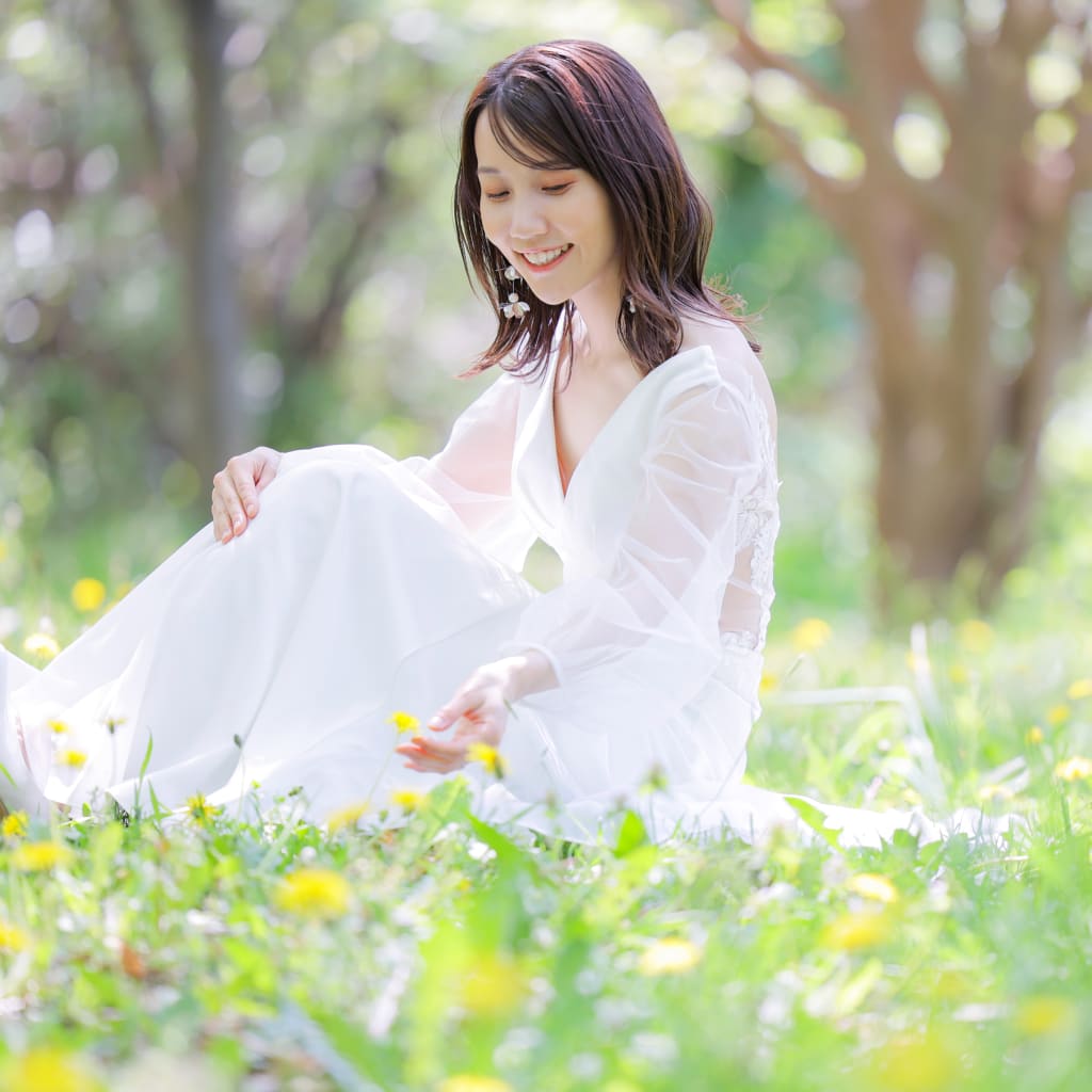 夏の前田森林公園にて。ご新婦様ソロカット