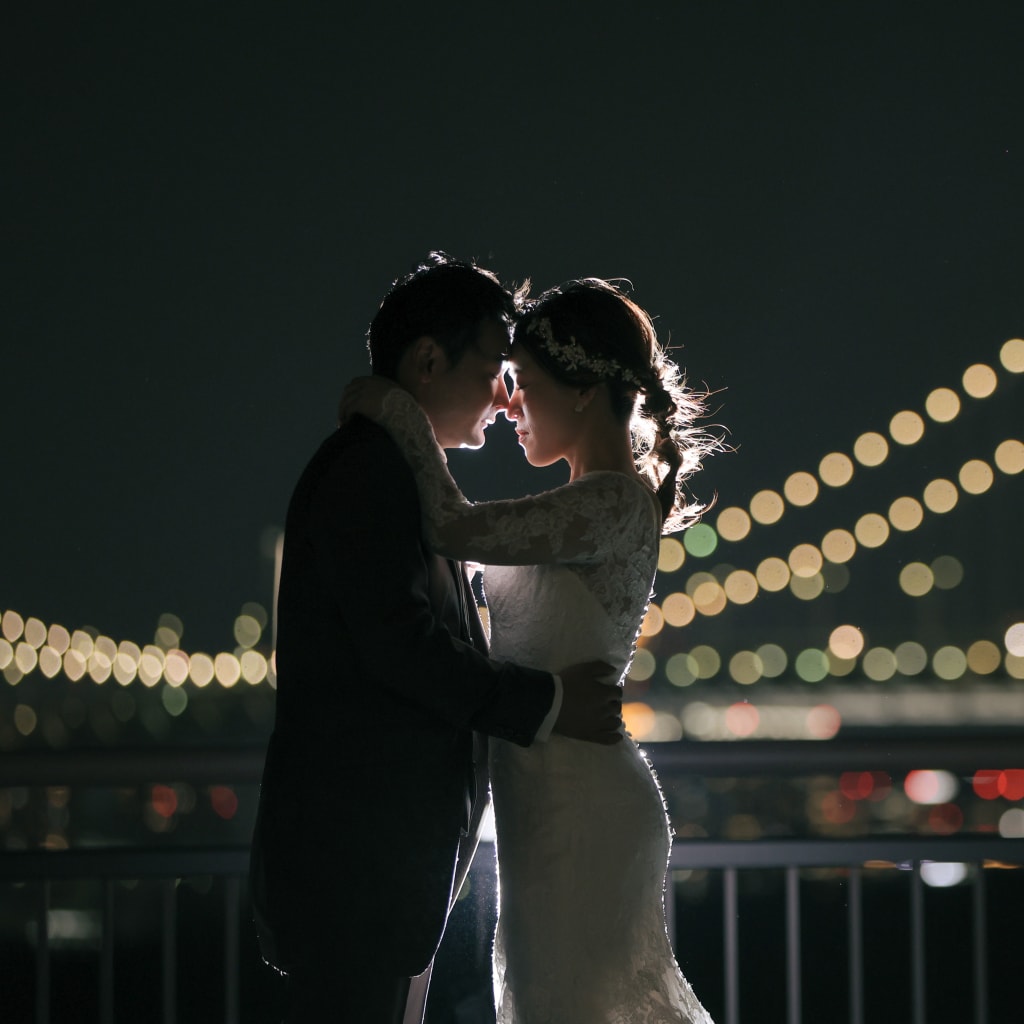 お台場で夜景撮影 | デコルテフォトグラフィー | 前撮り・フォトウェディング