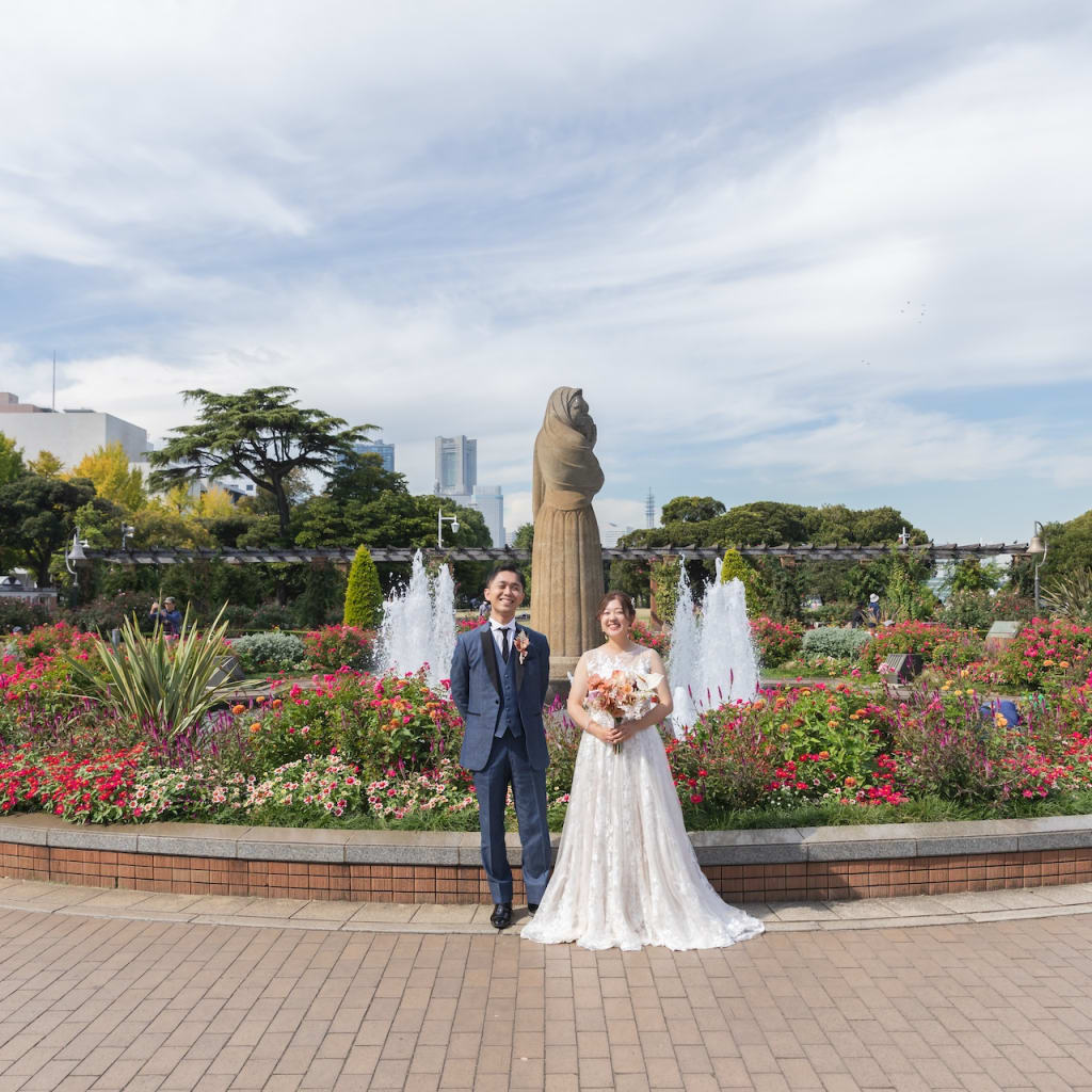 【カラフルなお花畑で】＊山下公園ロケーション＊ | デコルテフォトグラフィー | 前撮り・フォトウェディング