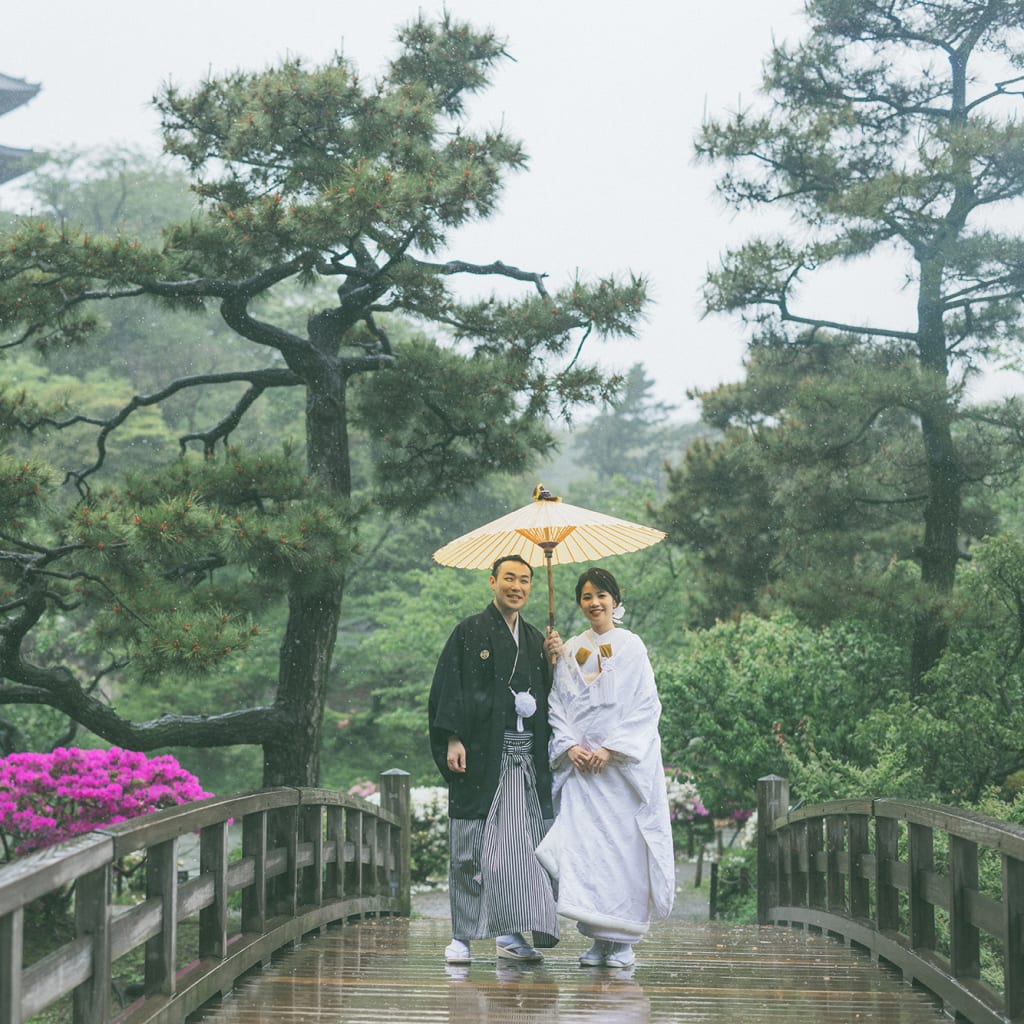 雨の三溪園 | デコルテフォトグラフィー | 前撮り・フォトウェディング