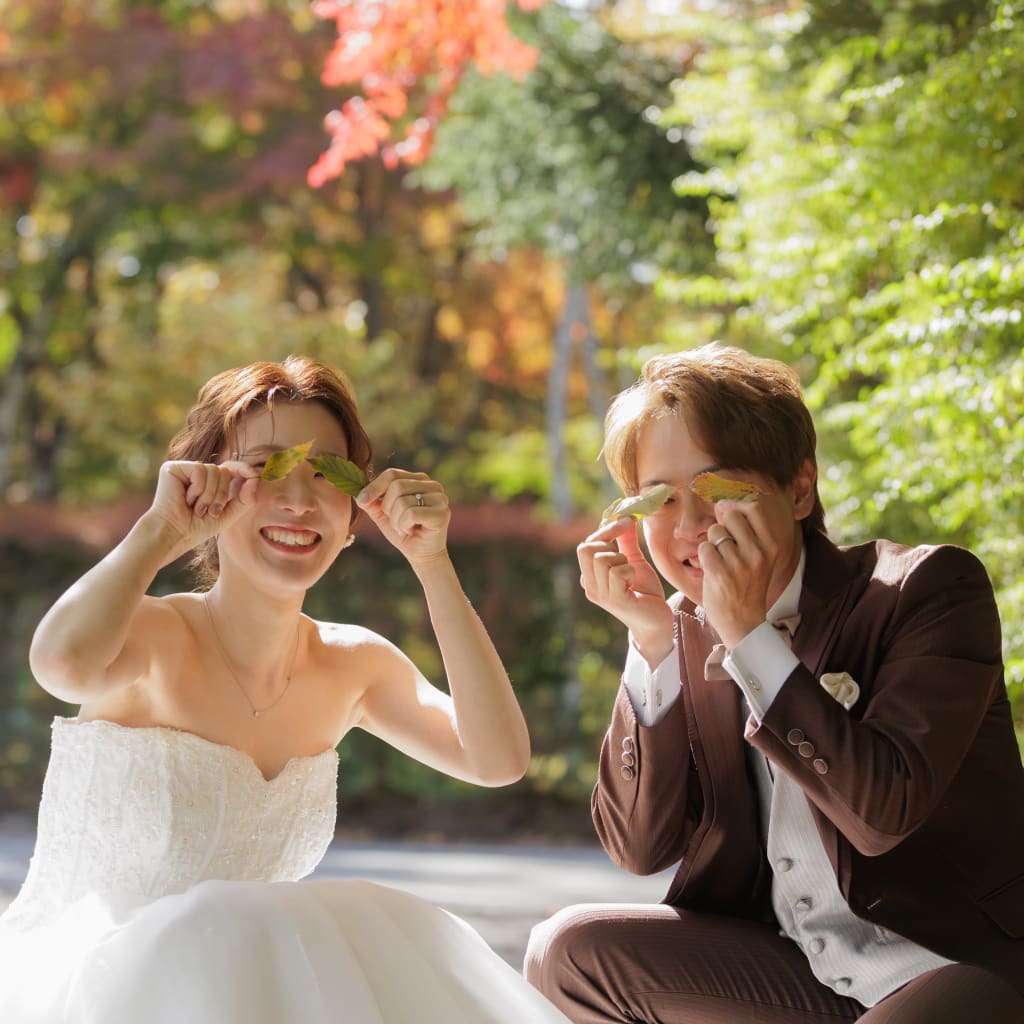 軽井沢で紅葉を♩ | デコルテフォトグラフィー | 前撮り・フォトウェディング