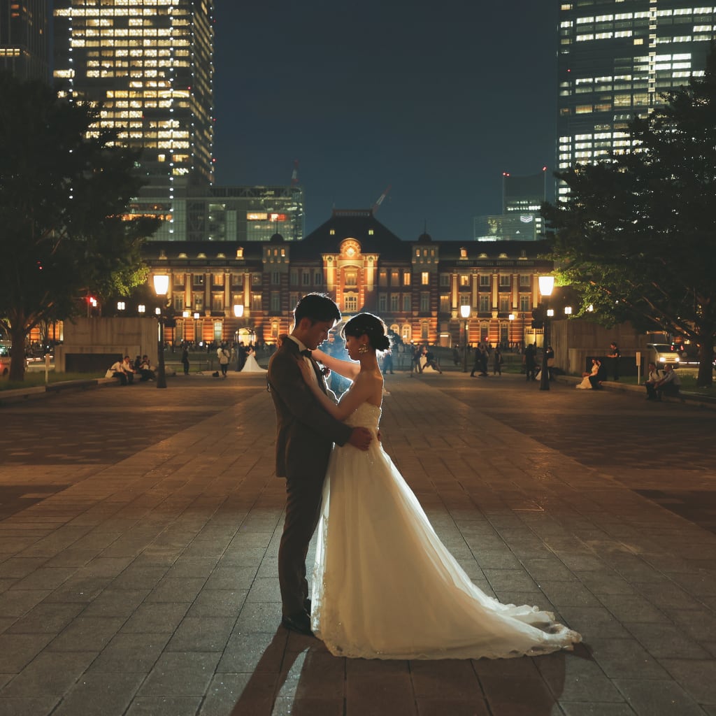 和装スタジオPlus ✕ 東京駅夜景 | デコルテフォトグラフィー | 前撮り・フォトウェディング