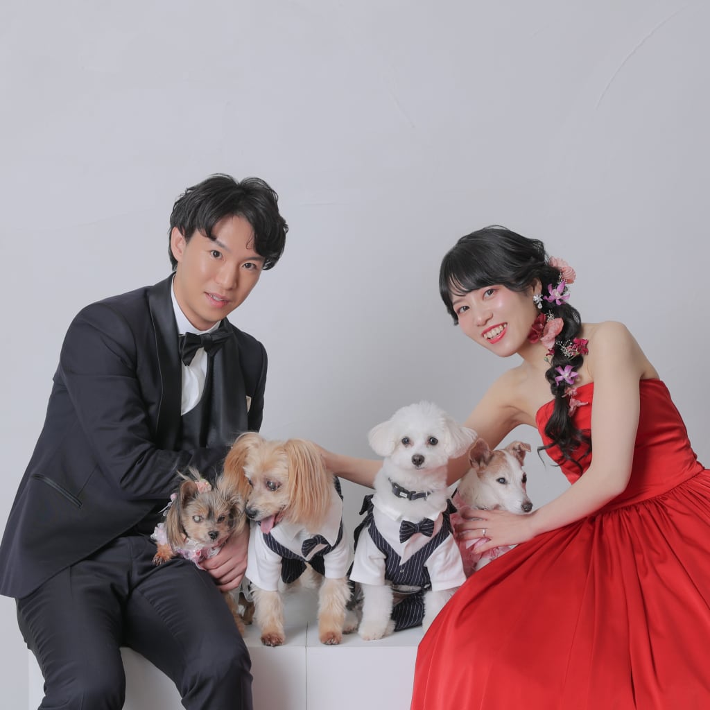 わんちゃんと一緒に撮影！