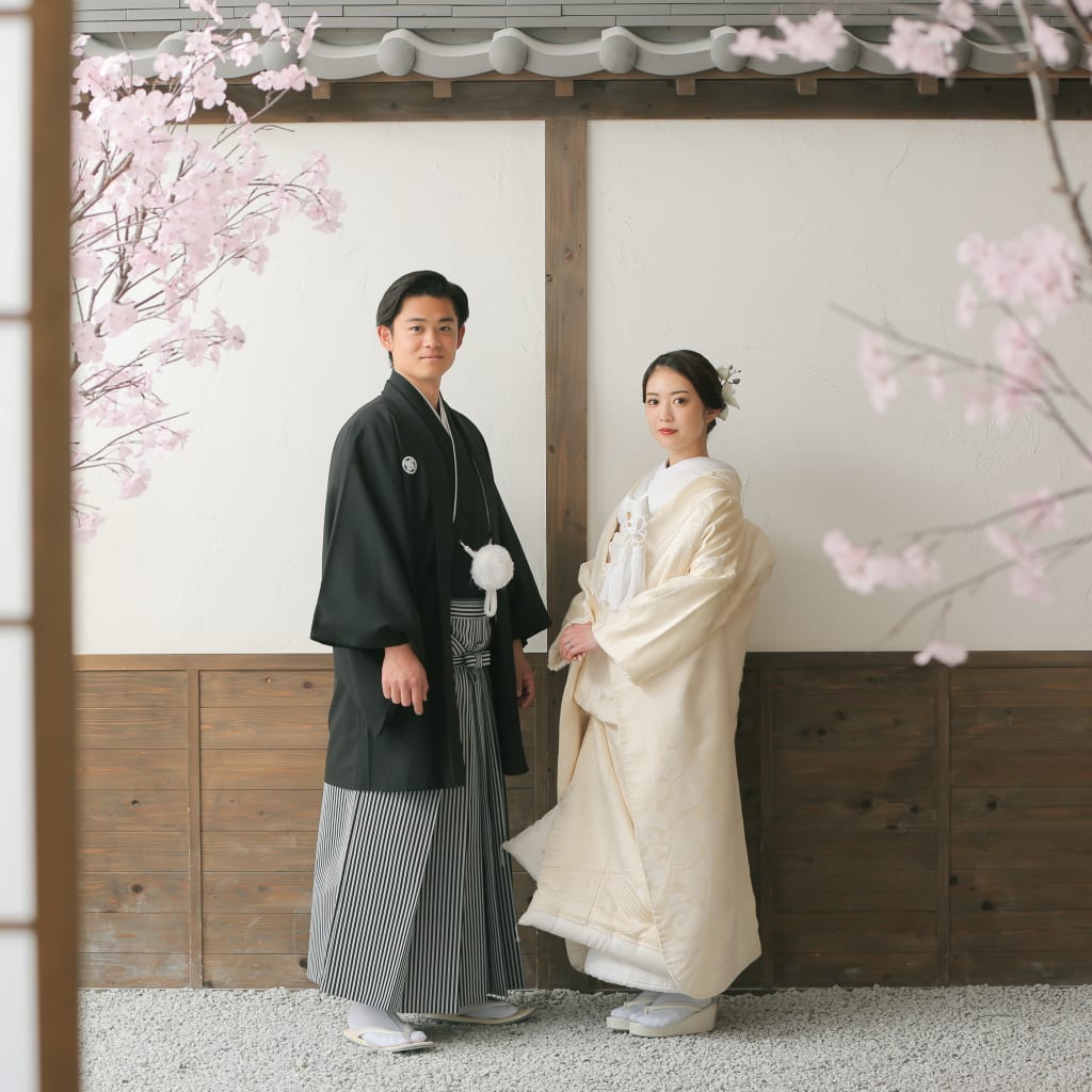 まるで京都のお茶室のような屋内庭園スタジオフォト | デコルテフォトグラフィー | 前撮り・フォトウェディング