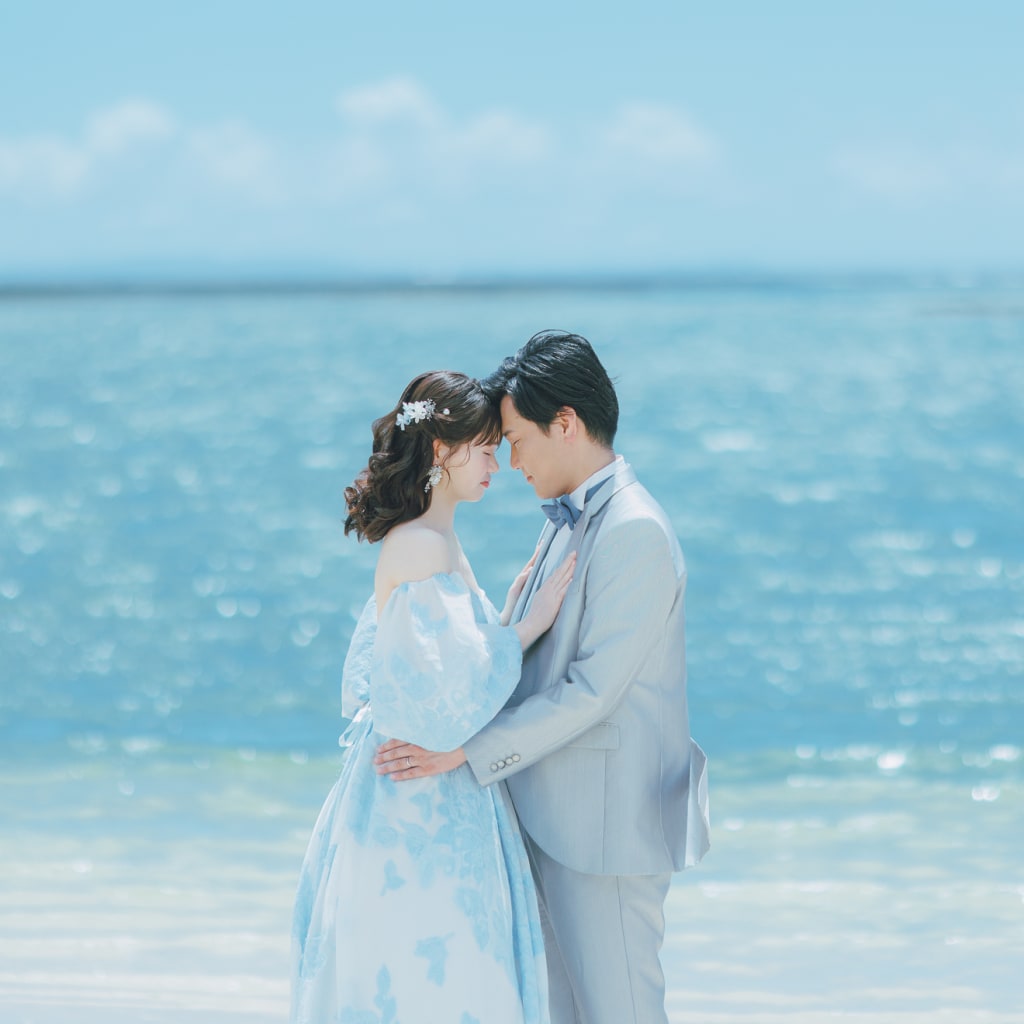 【青空×水色ドレスコーデ】チャペルからビーチまでの前撮りPHOTO