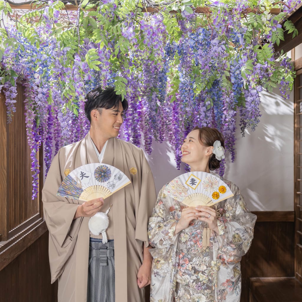 涼しげなお衣装で屋内庭園撮影！ | デコルテフォトグラフィー | 前撮り・フォトウェディング