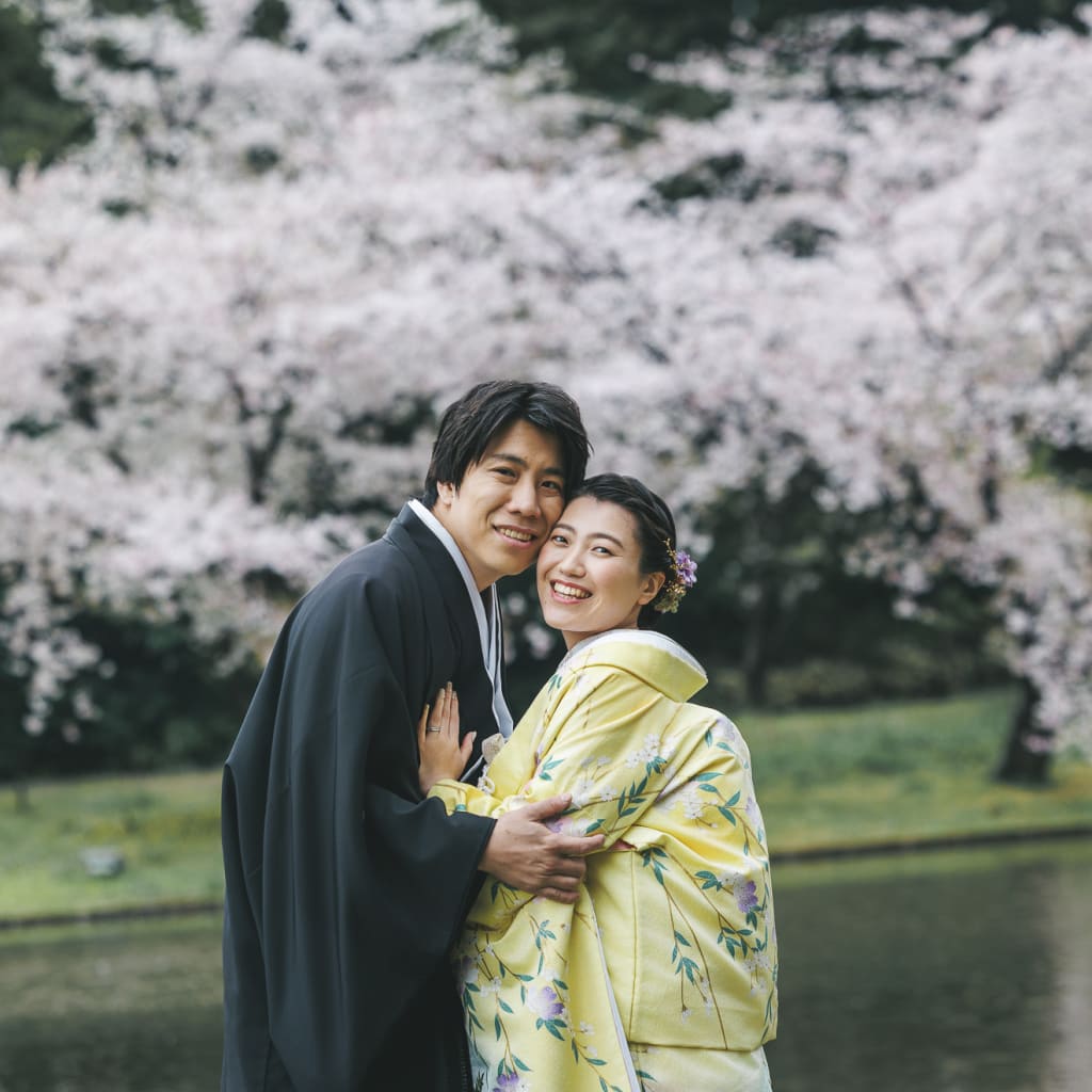 満開の桜と笑顔が満開！雨も吹き飛ばす、ハッピー和装前撮りレポ🌸 | デコルテフォトグラフィー | 前撮り・フォトウェディング