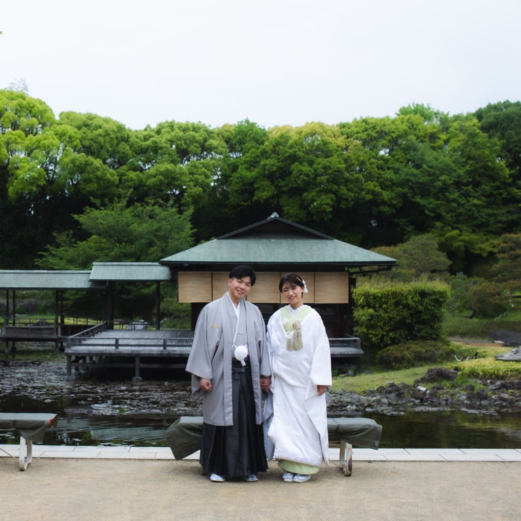 新緑の白鳥庭園 | デコルテフォトグラフィー | 前撮り・フォトウェディング