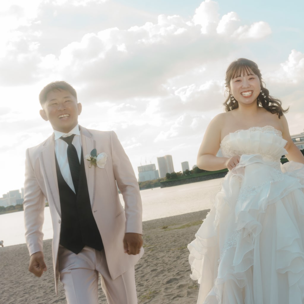 お台場海浜公園でお二人らしく撮影！ | デコルテフォトグラフィー | 前撮り・フォトウェディング