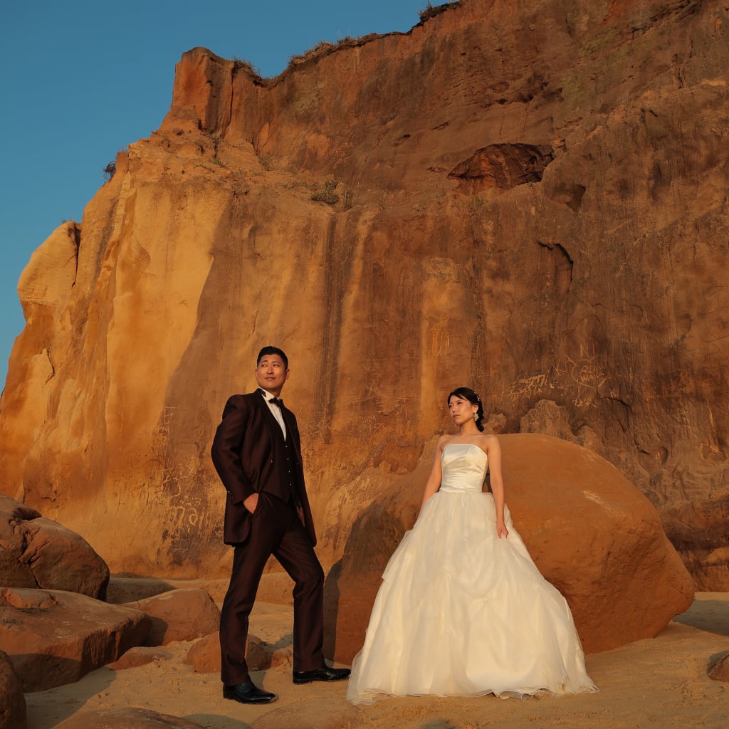 夕刻の奈多海岸 | デコルテフォトグラフィー | 前撮り・フォトウェディング