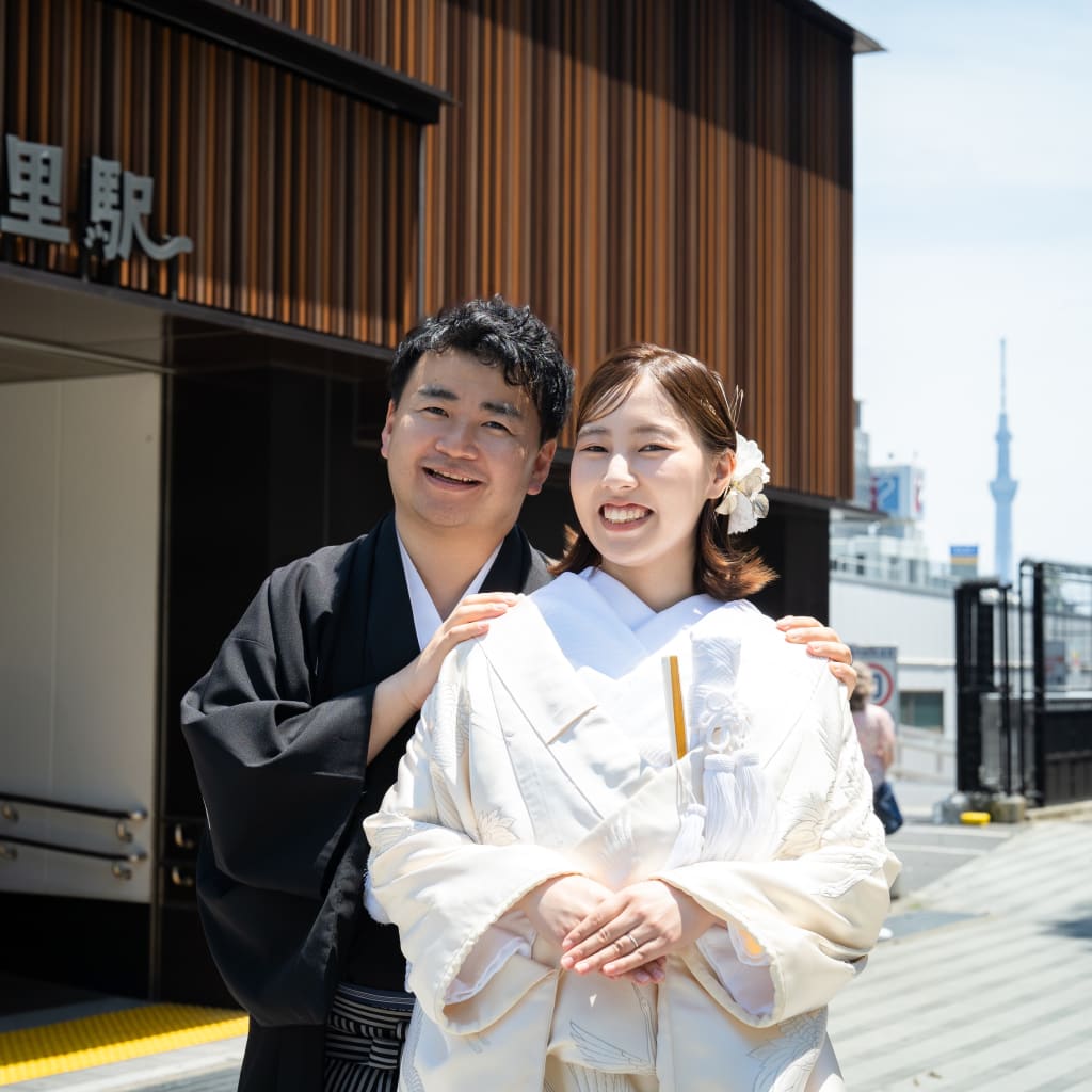 日暮里の街並みで和装ロケーション | デコルテフォトグラフィー | 前撮り・フォトウェディング