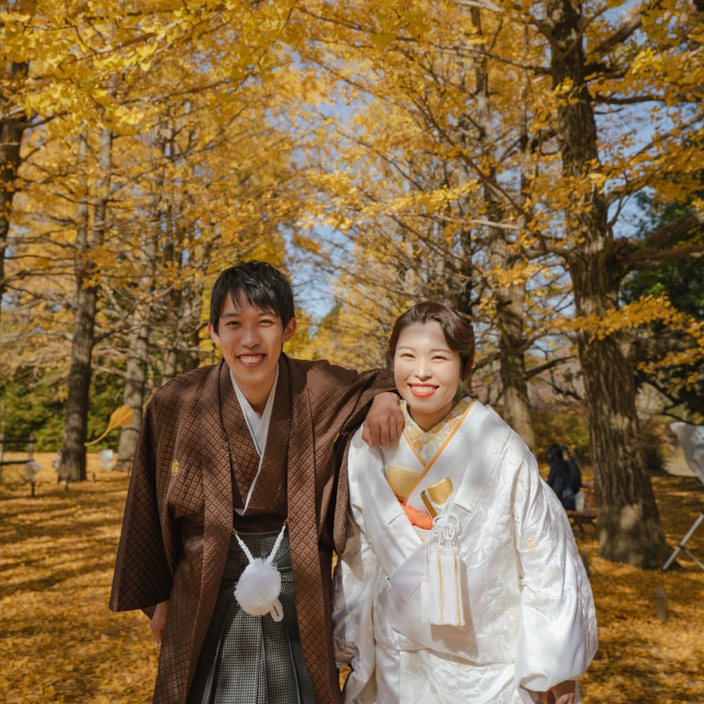 和装の紅葉ロケーション | デコルテフォトグラフィー | 前撮り・フォトウェディング