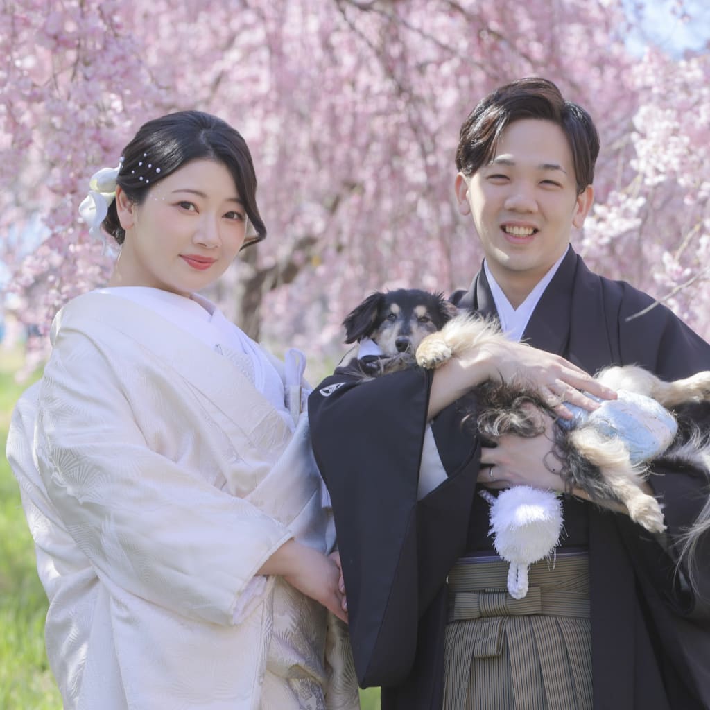 愛犬と一緒にお花見！ | デコルテフォトグラフィー | 前撮り・フォトウェディング