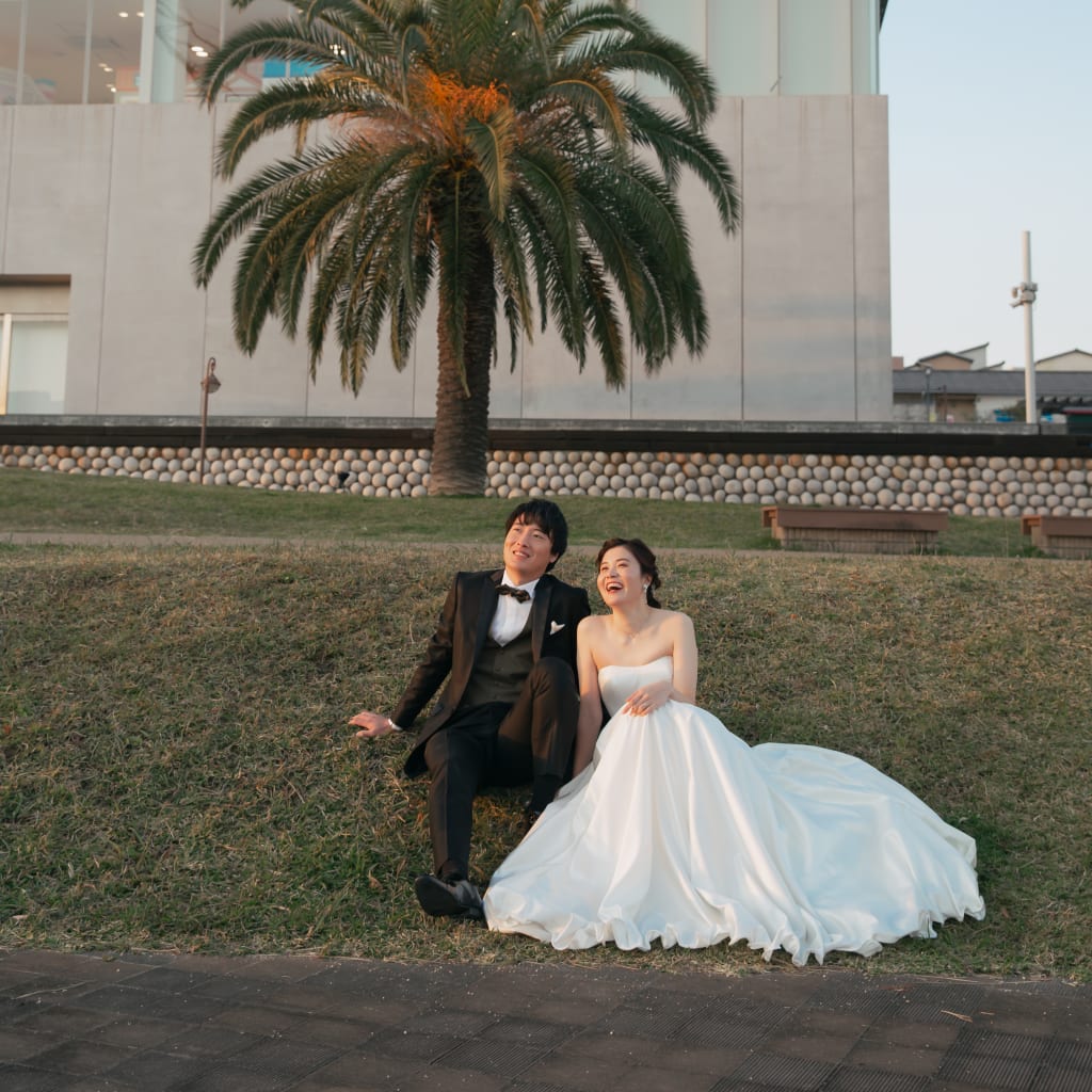 ハーバーランドの夕日 | デコルテフォトグラフィー | 前撮り・フォトウェディング