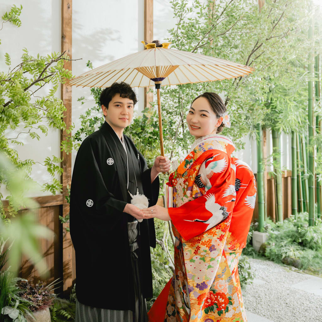 和装2着でのスタジオ撮影