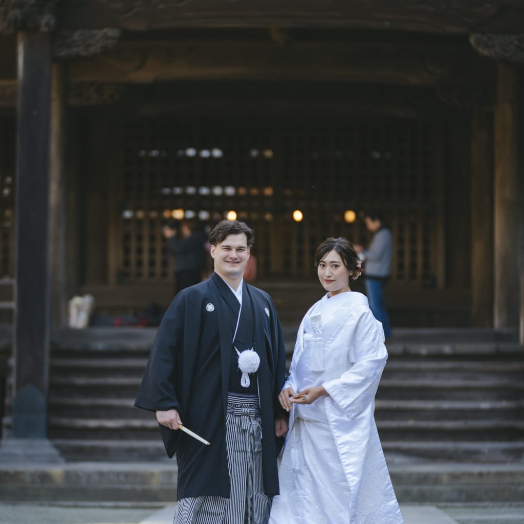 鎌倉のお寺にて | デコルテフォトグラフィー | 前撮り・フォトウェディング