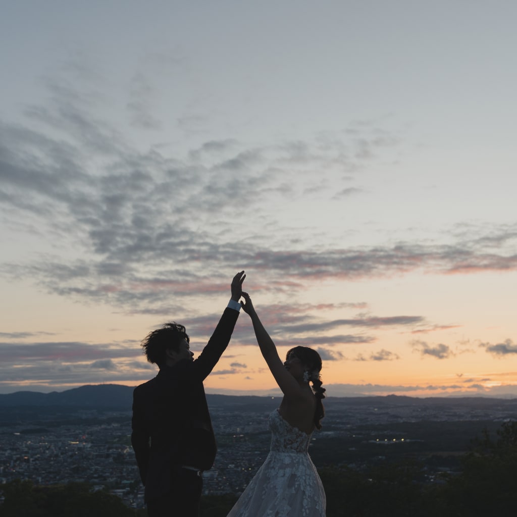 洋装！夕日若草山ロケーション！ | デコルテフォトグラフィー | 前撮り・フォトウェディング