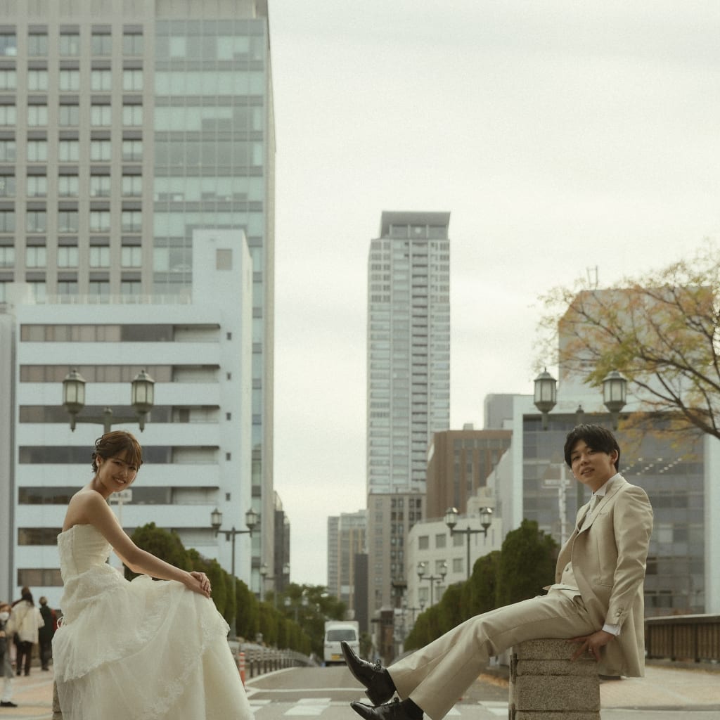 中之島ロケーション撮影🌇 | デコルテフォトグラフィー | 前撮り・フォトウェディング