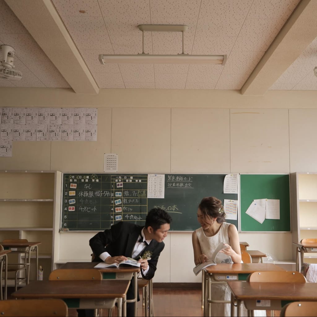 思い出の学校で撮影 | デコルテフォトグラフィー | 前撮り・フォトウェディング