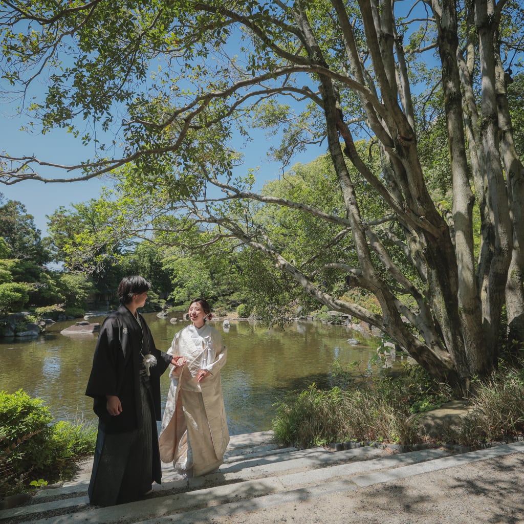 新緑ロケーション（友泉亭） | デコルテフォトグラフィー | 前撮り・フォトウェディング