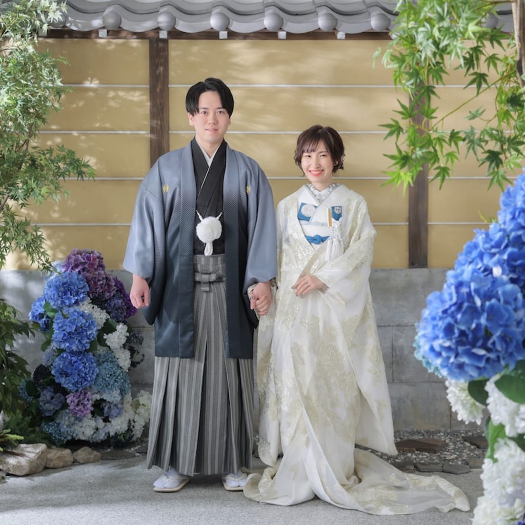 青×紫陽花 | デコルテフォトグラフィー | 前撮り・フォトウェディング