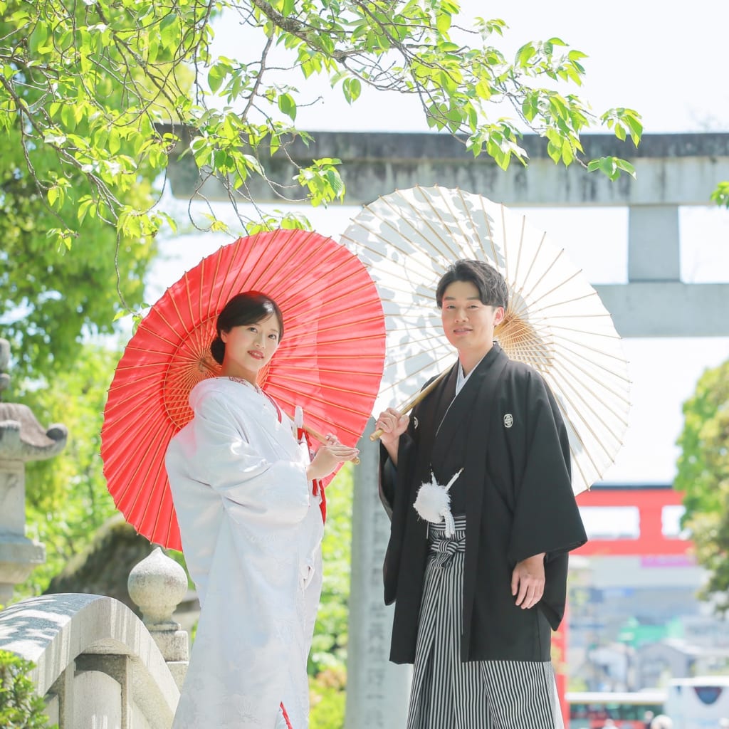 新緑富士宮浅間大社プランでの和装白無垢 | デコルテフォトグラフィー | 前撮り・フォトウェディング