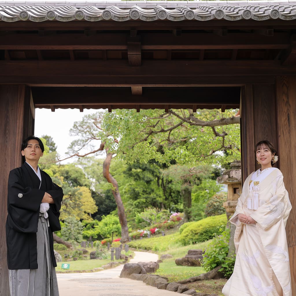 和装の庭園＆お茶室ロケ