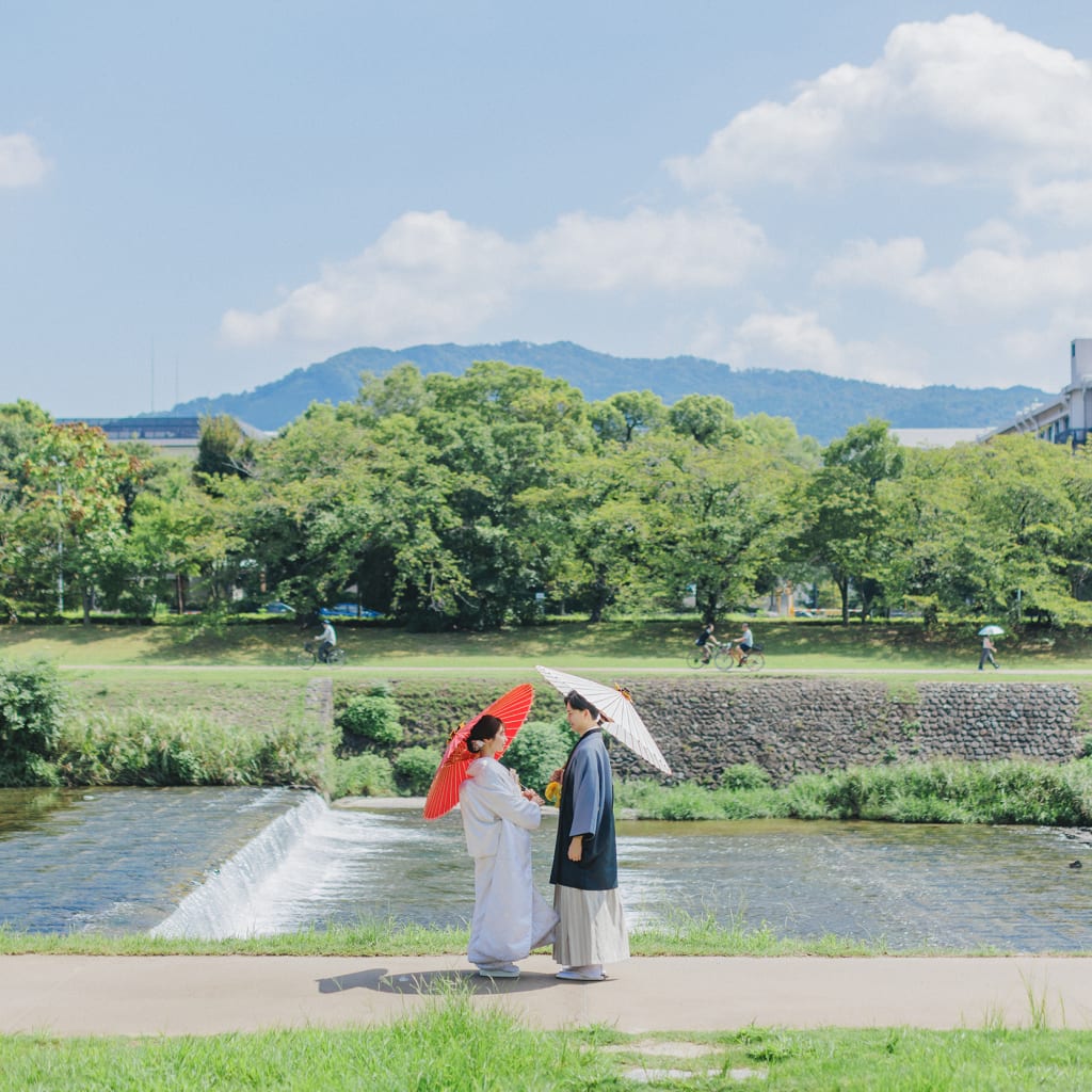 鴨川と祇園での幸せなひととき