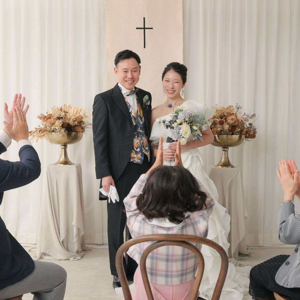 洋装と和装とご家族と