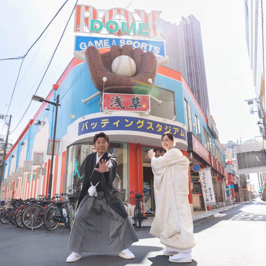 お二人の色で！浅草巡りロケーション | デコルテフォトグラフィー | 前撮り・フォトウェディング