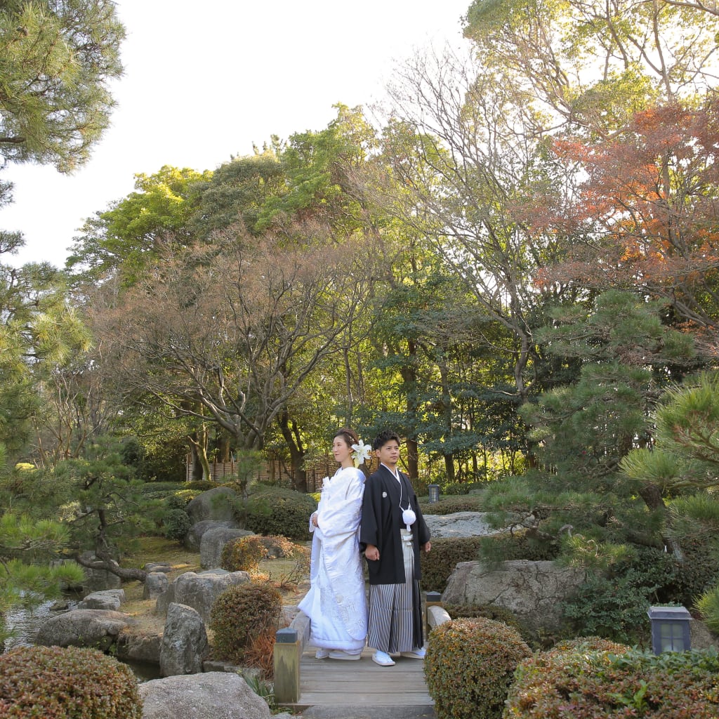 冬の大濠日本庭園 | デコルテフォトグラフィー | 前撮り・フォトウェディング