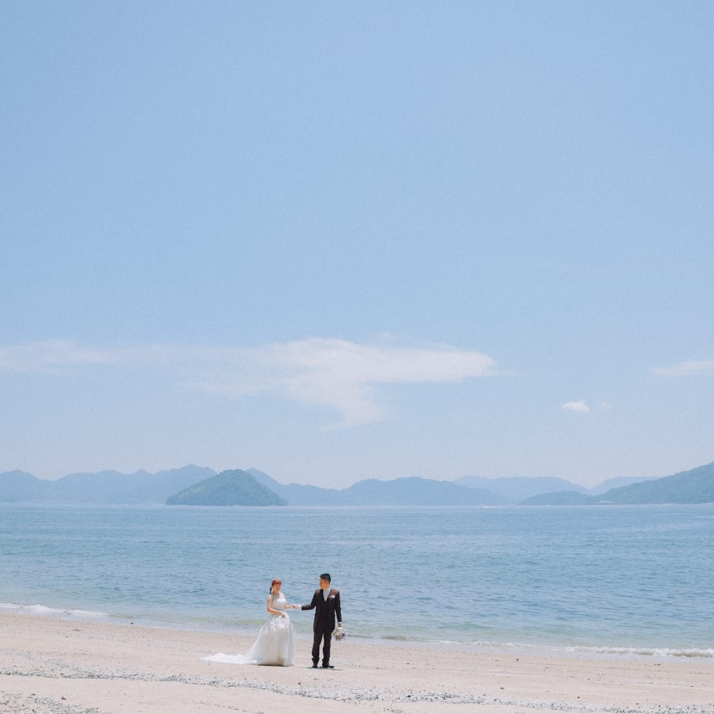 キラキラと輝く元宇品˚✧₊⁎ | デコルテフォトグラフィー | 前撮り・フォトウェディング