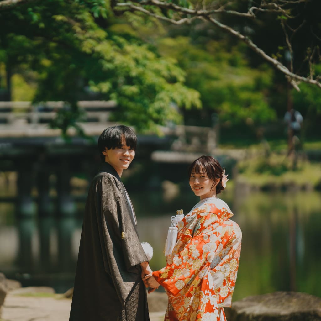 	和装浮見堂ロケーション | デコルテフォトグラフィー | 前撮り・フォトウェディング