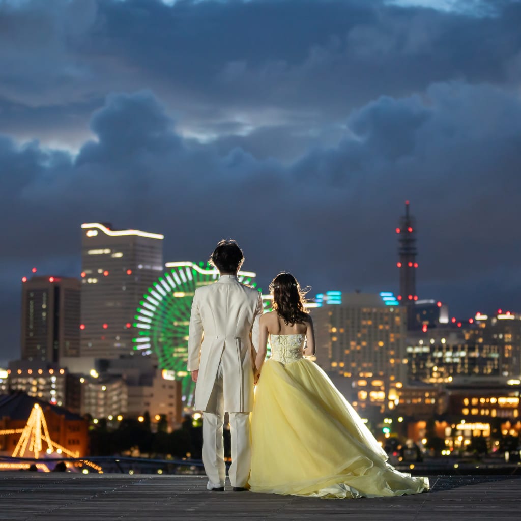 大桟橋でロマンチックに | デコルテフォトグラフィー | 前撮り・フォトウェディング