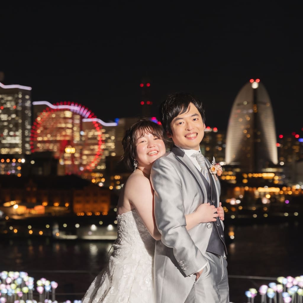 【きらきらのみなとみらいと】大桟橋夜景ロケーション | デコルテフォトグラフィー | 前撮り・フォトウェディング