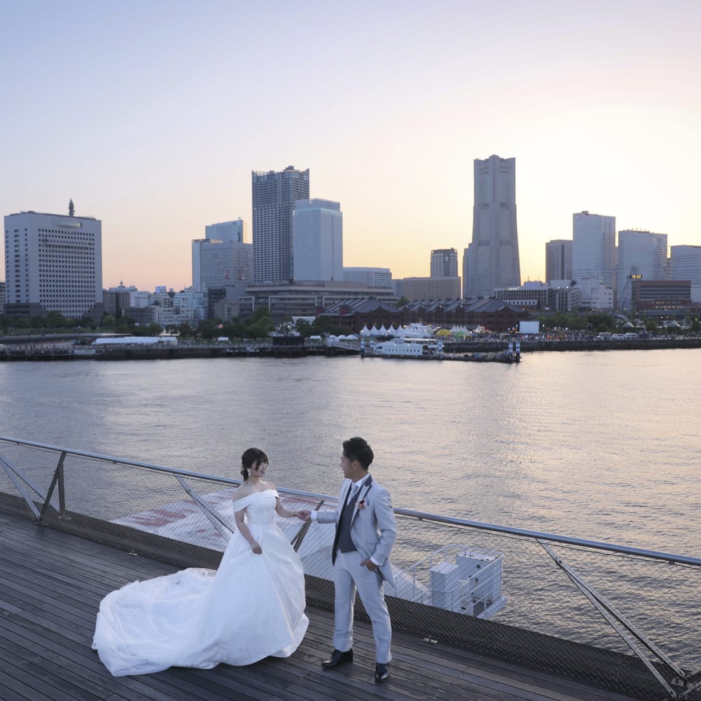 大さん橋【夕景・夜景編】 | デコルテフォトグラフィー | 前撮り・フォトウェディング
