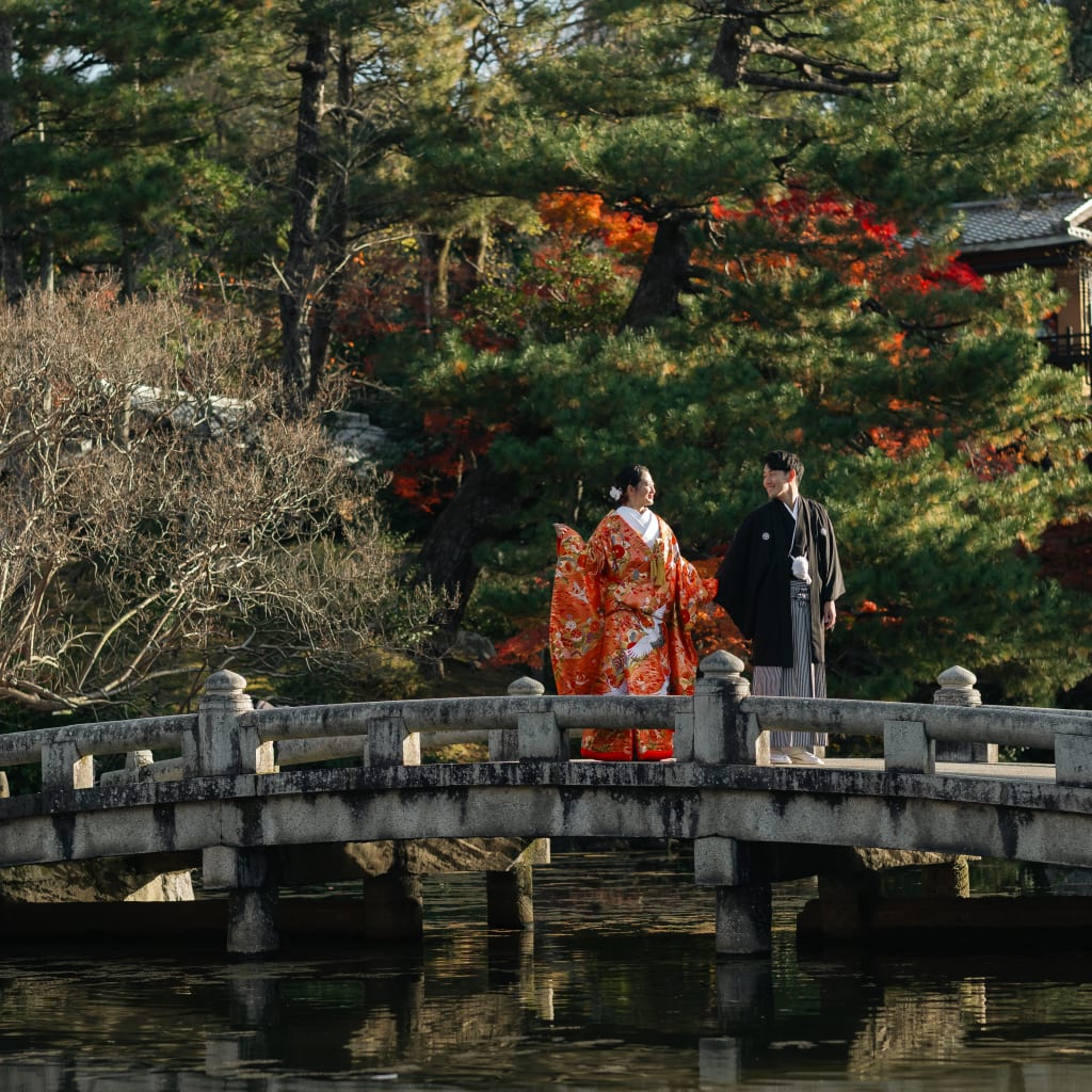 円山公園で秋を満喫 | デコルテフォトグラフィー | 前撮り・フォトウェディング