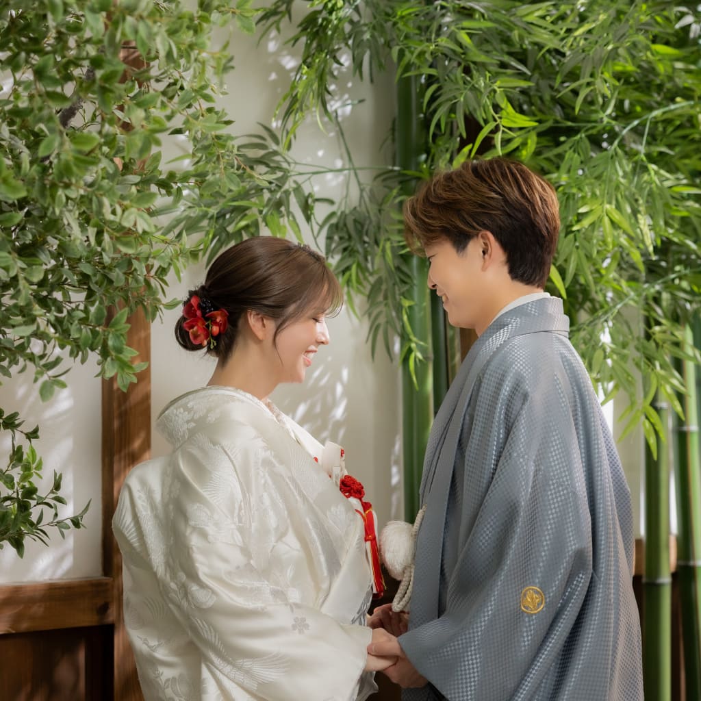 屋内庭園でしっとり和装撮影♩