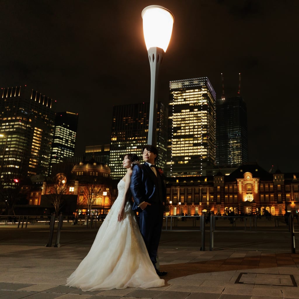 夕景から夜景まで華やかなロケーション撮影 | デコルテフォトグラフィー | 前撮り・フォトウェディング