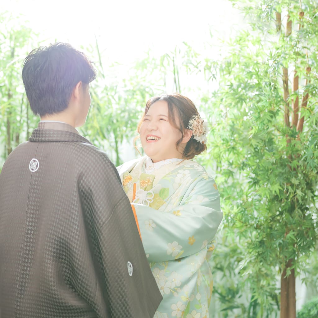 竹林で爽やかに　photo by 谷澤明美 | デコルテフォトグラフィー | 前撮り・フォトウェディング