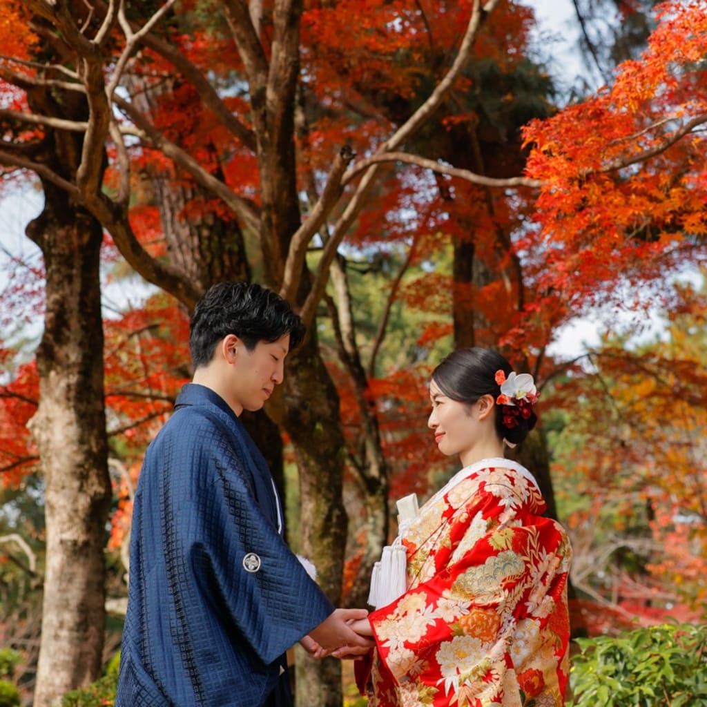 縮景園　紅葉ロケーション