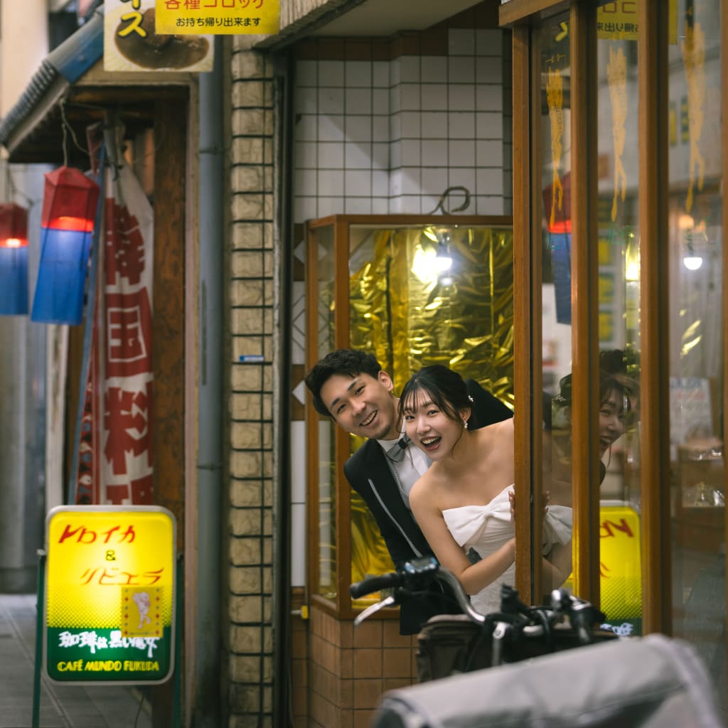 最新ウェディングフォト！思い出の場所で街ブラ撮影！