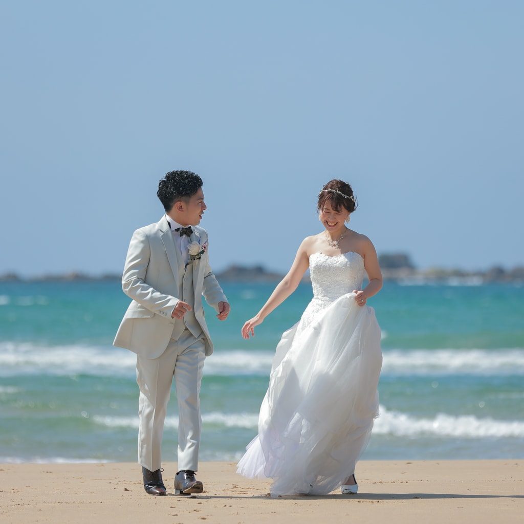 糸島と中洲の夕暮れ | デコルテフォトグラフィー | 前撮り・フォトウェディング