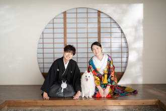 愛犬と残すウエディングフォト！